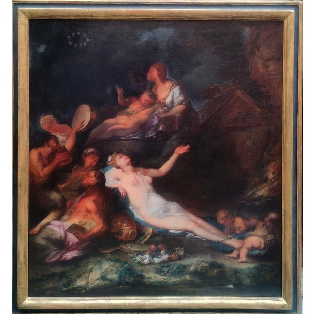 Bartoloemo Guidobono, Bacchanal with Maenads, Satyrs and Nymphs, 17th Century, Oil on Canvas For Sale - Image 9 of 9