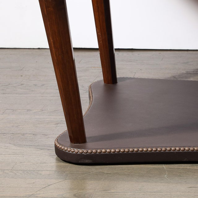 Brown Art Deco Extendable Paldao Series Walnut & Leather Dining Table by Gilbert Rohde For Sale - Image 8 of 18