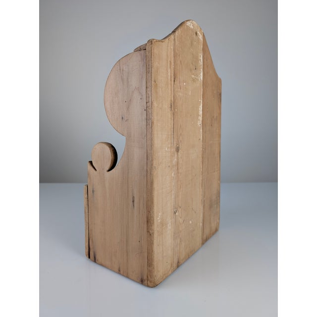 Hand-Carved Folk Art Pine Cutlery Rack with Drawer, 1950s For Sale - Image 10 of 18