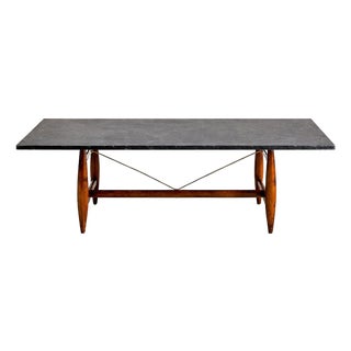 Sergio Rodrigues “Burton” Dining Table in Freijó & Polished Black Stone, Brazil, 1958 — Lot 702 For Sale