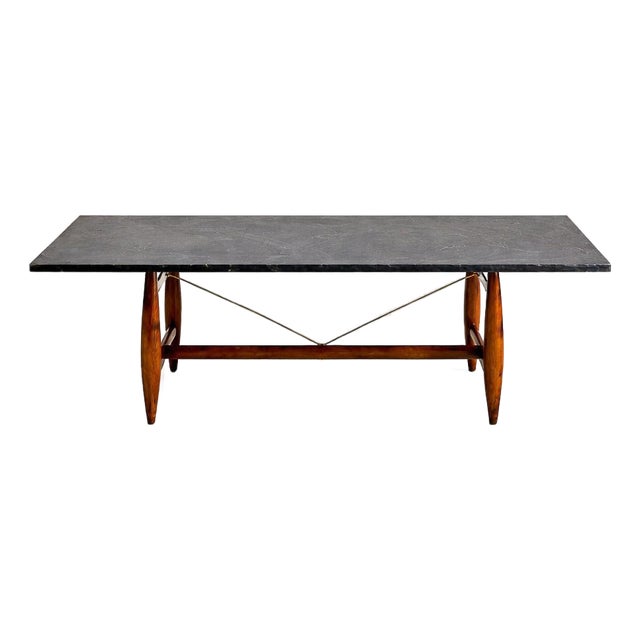 Sergio Rodrigues “Burton” Dining Table in Freijó & Polished Black Stone, Brazil, 1958 — Lot 702 For Sale