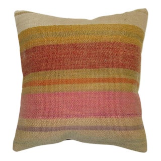Striped Kilim Turkish Pillow rug no. p1530 For Sale