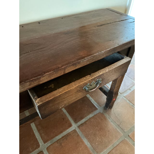 Farmhouse 1990s Rustic Farmhouse Solid Wood Console Table With Drawers For Sale - Image 3 of 5
