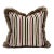 Cut Velvet Multicolor Stripe Lavender Silk Fringe Pillow For Sale