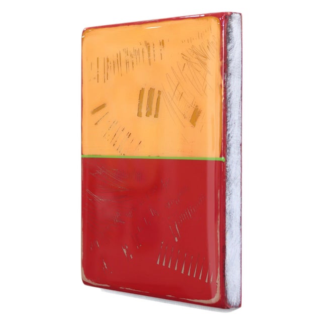 Contemporary The Window 369 - Modern Shiny Resin Minimalist Red and Yellow Dual Tone Artwork by Ricky Hunt For Sale - Image 3 of 9