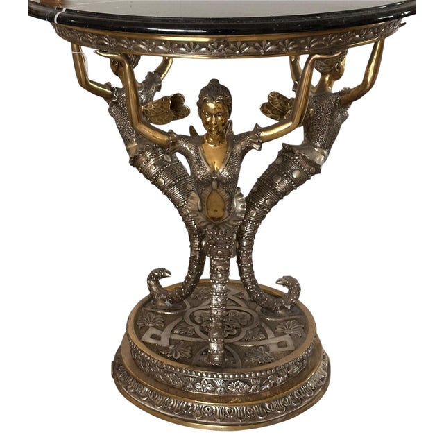 French Signed French Bronze Sculptural Side Table by Jules Moigniez For Sale - Image 3 of 6