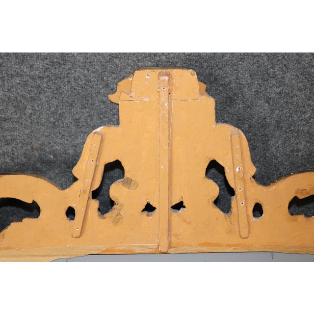 Italian Rococo Style Floral Gilt Carved Wall Hanging Mirror C. 1940's For Sale - Image 4 of 9