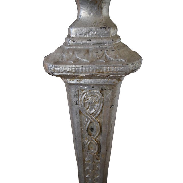 Traditional 19th Century Silver Leaf Floor Lamp For Sale - Image 3 of 4