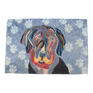 Late 20th Century Zabihi Collection American Hook Dog Rug - 2' x 2'11" For Sale