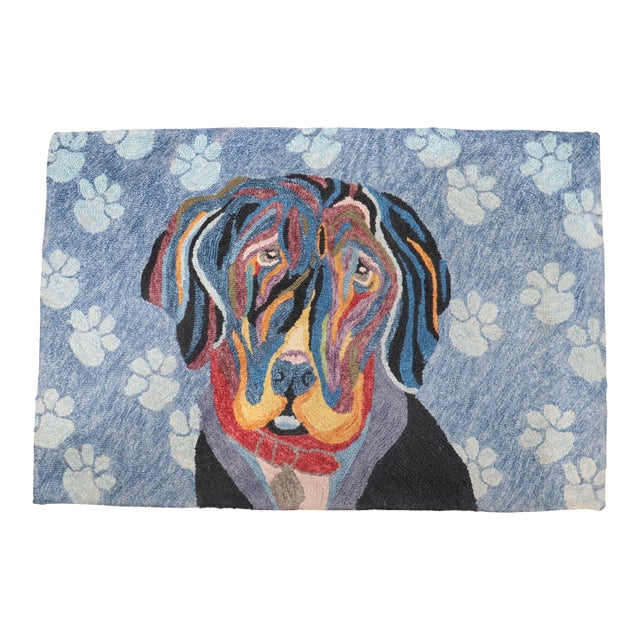 Late 20th Century Zabihi Collection American Hook Dog Rug - 2' x 2'11" For Sale
