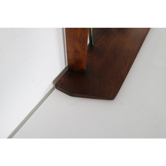 Hexagonal Wall Mirror with Frame and Integrated Shelf in Teak, Italy, 1960s For Sale - Image 12 of 13