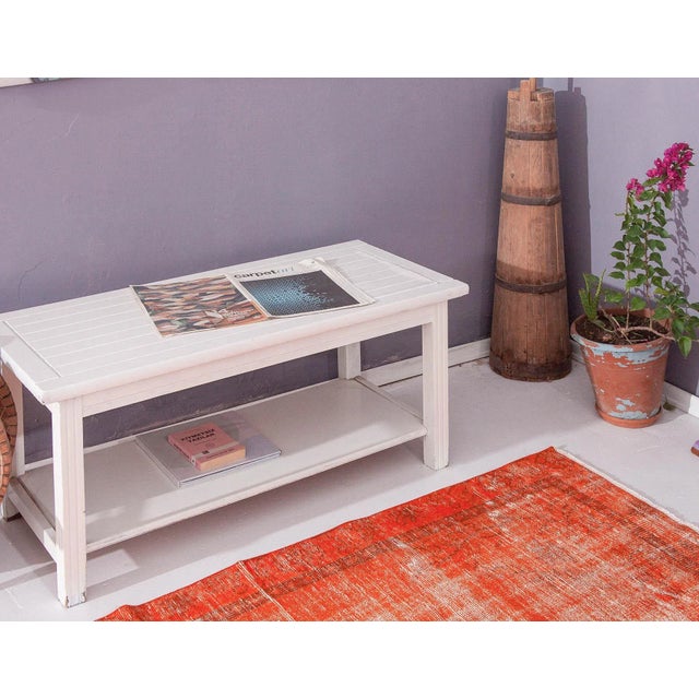 Orange Vintage Turkish Oushak Rug For Sale In Los Angeles - Image 6 of 6