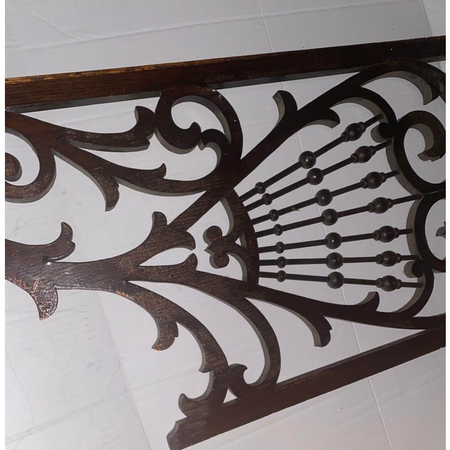 Wood Late 19Th Century Original Salvaged Chicago Varnished Oak Wood Asymmetrical Wall-Mount Victorian Fretwork For Sale - Image 7 of 11