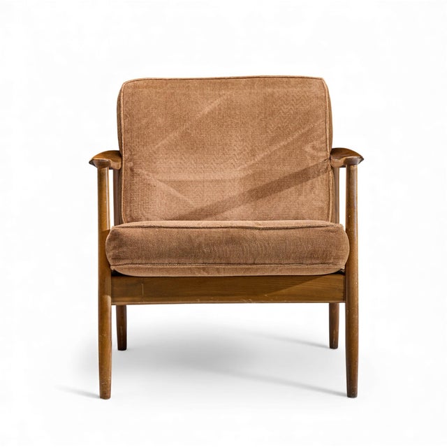 Mid 20th Century Folke Ohlsson for Dux Model 247 Mid Century Walnut and Cane Lounge Chairs - Pair For Sale - Image 5 of 13