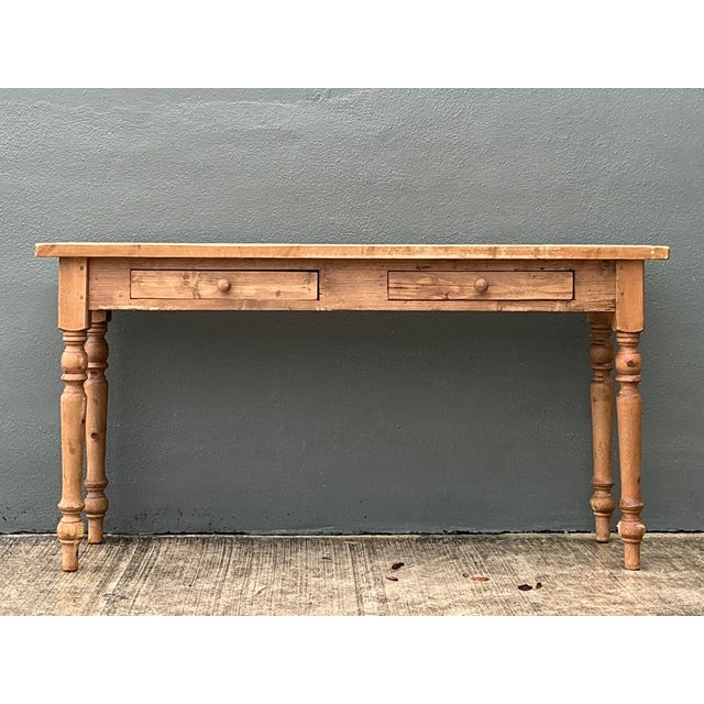 Mid 20th Century Vintage Rustic Pine Console Table For Sale - Image 5 of 12