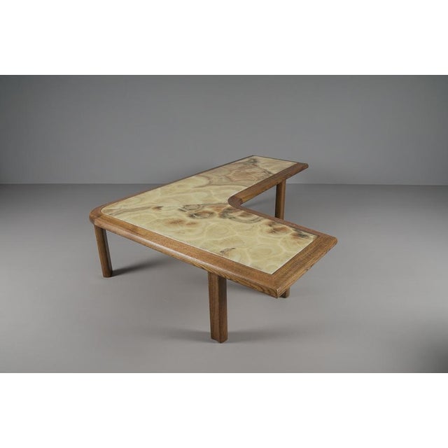 Large Mid-Century Modern Oak and Onyx Boomerang Coffee Table, 1960s For Sale - Image 18 of 18