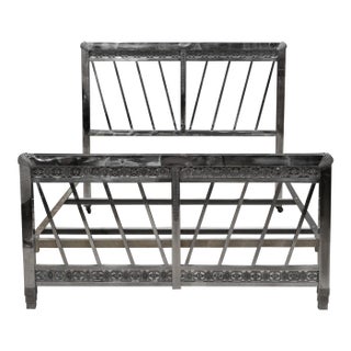 Art Deco Nickel Double/Full Bed Frame c.1930 For Sale