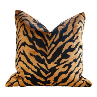 Belgium Velvet Tiger Pillows by Nicholas Wolfe For Sale