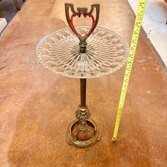 Mid 20th Century Hollywood Regency Pedestal Accent Table With Art Deco Influence For Sale - Image 9 of 12