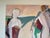 Large Vintage Abstract Figurative Acrylic Painting on Canvas by Hamzik For Sale In Miami - Image 6 of 11