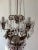 White 1930s Italian Tiered Tole White Roses Murano Drops Chandelier For Sale - Image 8 of 13