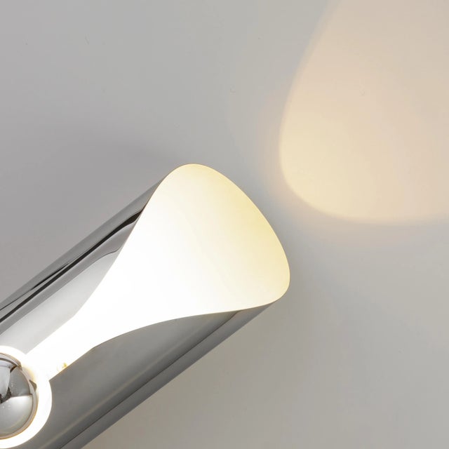 1970s Cylindrical Chrome Wall Lamp attributed to Staff Leuchten, Germany, 1970s, Set of 2 For Sale - Image 5 of 8