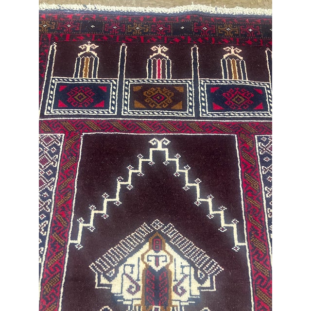 1980s Vintage Hand-Knotted Baluch Prayer Rug 2'10" X 4'5" For Sale - Image 5 of 5