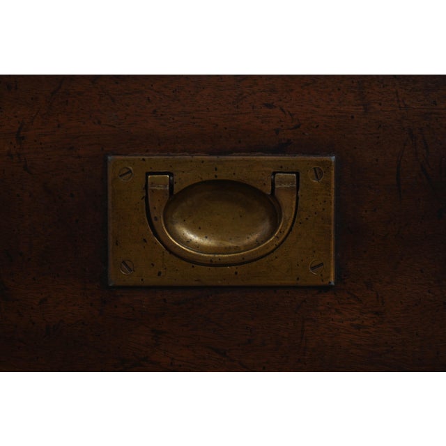 Drexel Heritage Small Campaign Style Accent Chest For Sale - Image 9 of 15