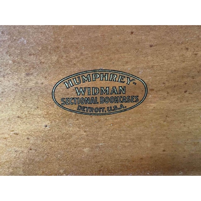 Wood Early 20th Century Humphrey Widman Tiger Oak Barrister Lawyer Four Sectional Stacking Bookcase For Sale - Image 7 of 10