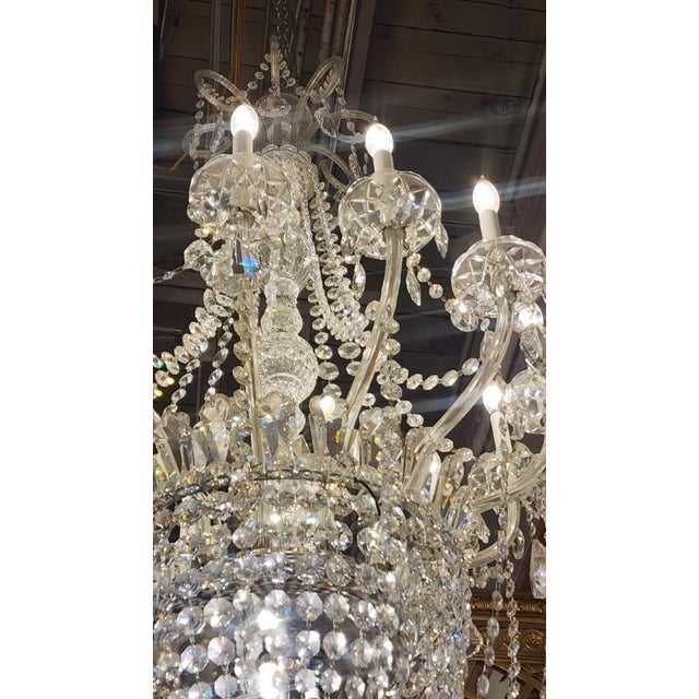 Glass 19th Century Swarvoski Crystal Chandelier For Sale - Image 7 of 10