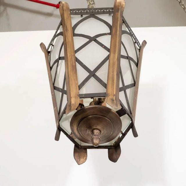 Vintage Gilt Metal Lantern For Sale In New York - Image 6 of 8