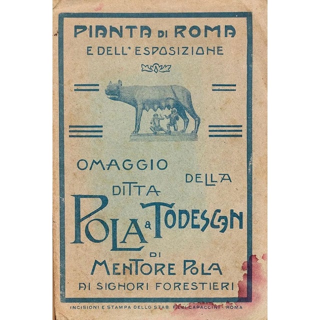 Pianta Di Roma e Dell'Esposizione - Original Etching by Ludovico Beranger - 1911 1911 For Sale