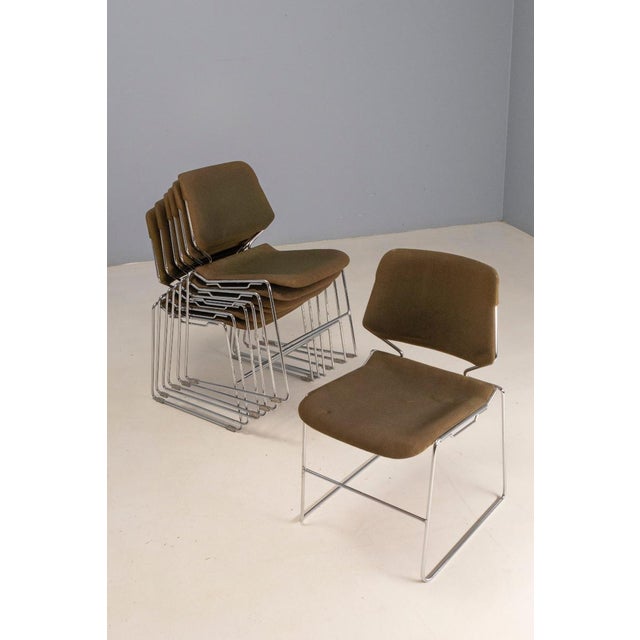 1970s Matrix Stacking Chairs from Thomas Tolleson, USA, 1970s, Set of 7 For Sale - Image 5 of 8