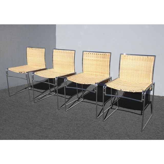 The Chairs feature a backrest that extents below the seat. These Gorgeous Chairs are in Good Vintage Condition. 'Solid and...