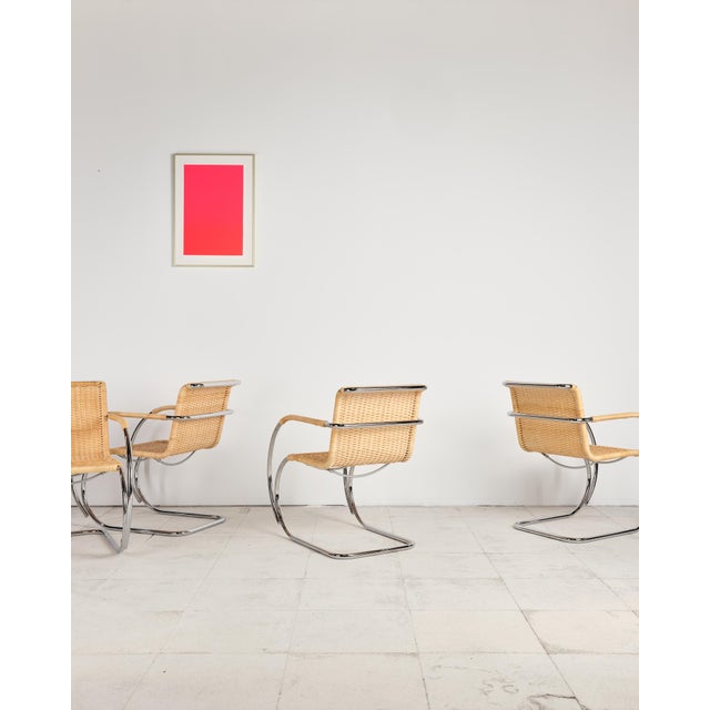 Beige MR 20 Chairs in Turbular Steel by Mies Van Der Rohe for Thonet, Set of 4 For Sale - Image 8 of 18