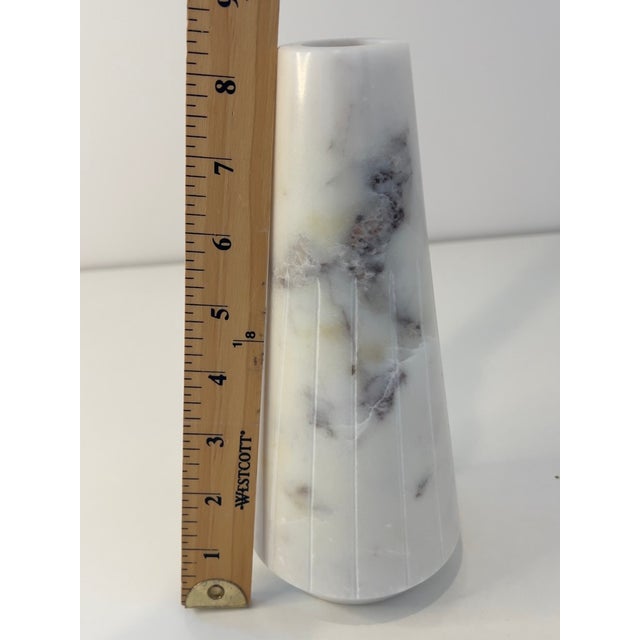 Modern Solid Marble Tapered Conical Vase For Sale - Image 9 of 9