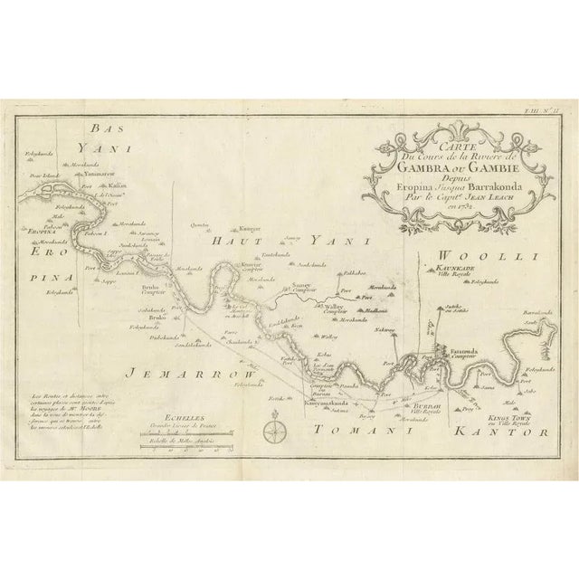 Paper Antique Map of Gambia, West Africa For Sale - Image 7 of 7