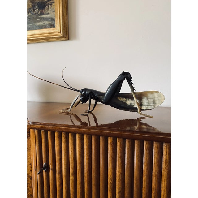 Mid-Century Hand-Crafted Horn Grasshopper, France 1960s For Sale - Image 10 of 12