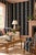 Chinoiserie Mahjong Floral Stripe Grasscloth Wallpaper by House Party | Blank Black | 8 Yards For Sale - Image 3 of 11
