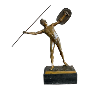 Vintage Bronze Gladiator Figure Statue