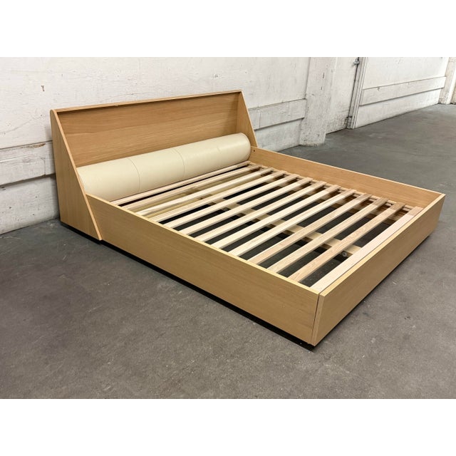 Wood Eastern King Size Bespoke Verne White Oak Bed Frame For Sale - Image 7 of 12