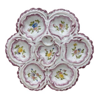 French, Faience Oyster Plate Alfred Renoleau Angouleme For Sale