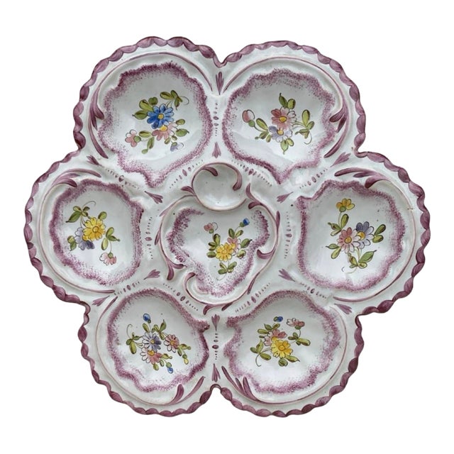 French, Faience Oyster Plate Alfred Renoleau Angouleme For Sale