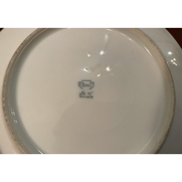 Ceramic Circa 1920s Thomas Sevres of Bavaria Hand Painted Art-Deco Platter, Salt Pepper Shaker, Side Plate Set- 4 Pieces For Sale - Image 7 of 8