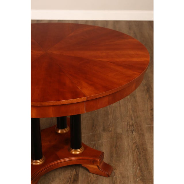 Ethan Allen 'Medallion' Cherry Round Pedestal Dining Table For Sale - Image 15 of 18