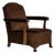 1940-1949 France Deep Espresso Brown Upholstered Wingback Armchair For Sale