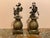 Pair of 19th century wooden finials with black iron flower bouquets. 5.5” Square x 17” High