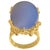 21 Carat Oval Shape Calcidonia Cocktail Ring 14 Karat Yellow Gold Hand Made For Sale - Image 17 of 18