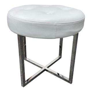 Modern Faux Leather Ottoman For Sale