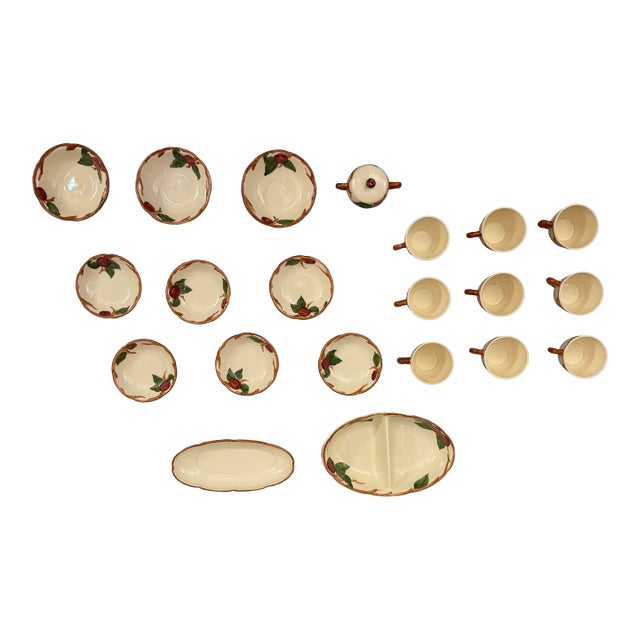 Vintage Franciscan Apple California Pottery Dinnerware Collection – 21 Pieces For Sale